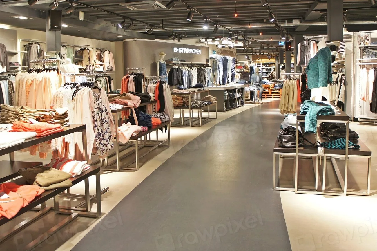 A small shop interior with products on display